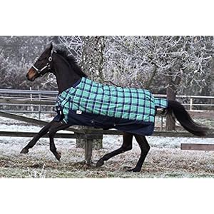 1200 Denier Outdoordecke 200 Gramm + Fleece Lining Grün Karo Tysons Winterdecke Regendecke (Ohne Halsteil, 145 cm)