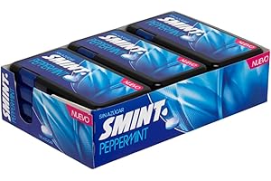 Smint Flat Peppermint – Bonbons sans sucre – Arôme Menthe Poivrée – Pack de 12 boîtes de 21 g – Frais, Intense et Sans Calories Ajoutées