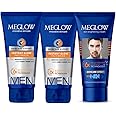 Meglow Men combo Pack of 3- Fairness Cream 50 g(1) and Men's Instant Glow Facewash 70g (2) for Brighter and Refreshing Skin | Rakhi Gift for Brother | Gift for Husband and Boyfriend