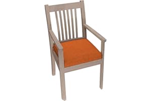 ‎CHILLY PILLEY chilly pilley Stuhlkissen Gartenkissen Gartenstühle Stuhlauflage Stuhlpolster Sitzkissen Abnembar Bezug Mit Reißverschluss Auflage Set Garten Kissen (45x45x5, Orange)