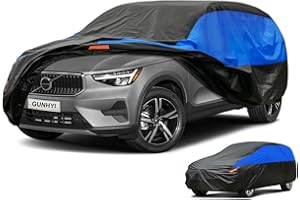 GUNHYI SUV Car Cover Waterproof Breathable, Outdoor Car Cover Rain Dust Sun UV Protection Universal fit Qashqai,Volvo XC40,RangeRover Evoque,Kia Sportage,Mini countryman etc. Fit SUV/4x4 (Up To 460cm)