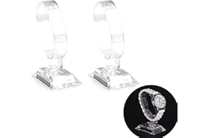 REKUA Set of 2 Oval Clear Acrylic Watch Stand Holders Detachable Shelf for Watches and Bracelets Holder Modern Organizer Transparent Display Stand Sleek Stands for Display for Home or Store