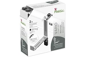 ‎POETIC POETIC 516708 Vario Comfort Blumenkastenhalter, für Geländerbreiten von 4 - 12 cm, besonders geeignet für große Kästen, weiß (Verpackungen Kann Variieren)