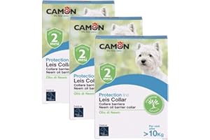Camon Leis Collar Medium 60 cm 3 Confezioni Collare Antiparassitario per Cani