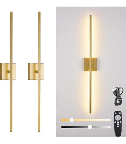 KCO Wandleuchte Gold – Minimalistische 2-Licht Stehleuchte Mit Plugin-Kabel
