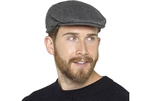 IUEG LIMITED IUEG Mens Cotton Linen Woolen Fabric Flat Cap Hat Lined Sun Peak Washable Caps