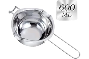 JOYIT Bol de Fusion 600 ml,Bain-Marie en Acier Inoxydable 304 pour Chocolat, Sucre, Outil de Cuisine, Beurre, Fromage et Bougies