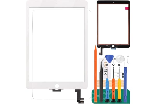Kit de montage d'écran tactile de rechange pour iPad 6 Air 2 A1566 A1567, film trempé, colle et outils, pas d'écran LCD (blanc)