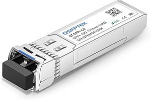 QSFPTEK 10GBASE-LR 10G SFP+ Módulo Transceiver, LC Port 1310nm 10km DDM Transmisor Receptor Mini-GBIC Monomodo para Cisco SFP-10G-LR, Ubiquiti UF-SM-10G-20, Netgear, Zyxel, Qnap NAS, Mikrotik, D-Link