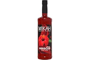 Mikah - Premium Flavors - Hibiscus (Ibisco) | Sciroppo Per Drink e Dessert | Uso Professionale | 1 Litro (1000ml)