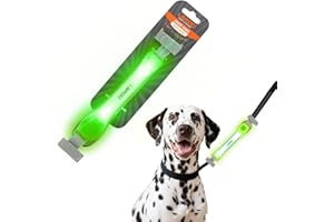 LaRoo Bande Lumineuse pour Chien, Etanche Clignotant à LED Lumineux avec Bandes Adhésives de Nylon, Facile à Attacher à La Laisse du Collier et au Harnais, pour Promener le Chie