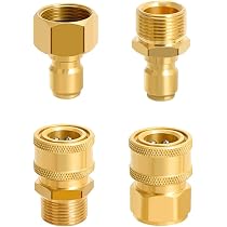 Set Adattatori Idropulitrice A Connessione Rapida In Acciaio, M22 Maschio A 3/8 Pollici Sgancio Rapido 5000PSI Set Di Accoppiatori Per Rondelle Di Potenza Per Tubi Flessibili Per Idropulitrice - 4