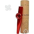 Fartime Red Exquisite Aluminum Alloy Kazoo With 5 Kazoo Flute Diaphragms And A Beautiful Gift Box-Musical Instruments.(red)…
