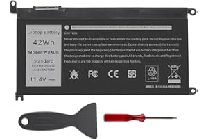 PASUKTER WDX0R Replacement Laptop Battery for DELL WDXOR 11.4V 42Wh Compatible with Dell Inspiron 13 7368 7378 15 5565 5567 5568 5578 17 5765 5767 7368 7378 7560 7570 7579 7569 WDX0R 3CRH3 P69G001 T2JX4