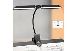 Vekkia Professional Portable Music Stand Light with 42 LEDs, Rechargeable Super Bright Piano Lamp, 5 Brightness Levels × 3 Colour Temperatures Music Stand Light, Perfect for Wings, Book Reading