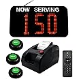 CYSSJF Wireless Queue Calling System Number Display Take A Number System Restaurant Pager with 1 Wait Number Display +1 Thermal Printer+3 Call Buttons for Restaurant, Hospital,Clinic