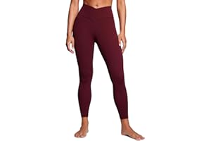 CRZ YOGA Womens Butterluxe Cross Waist 25'' Workout Leggings - V Cross High Waisted Yoga Pants Soft Gym Leggins