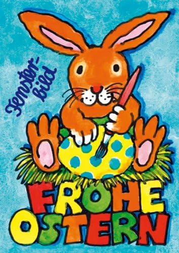 Easter Bunny Window Window Decoration Sticker Malt Postcard von Lutz Mauder//Geschenk Bild Karte Animals Easter rabbit egg Painting Drawing