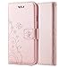 Price comparison product image For Samsung Galaxy S7 Edge Case,Magnetic PU Leather Flip Wallet Case,Butterfly Flower Pattern Stand Card Slot Case For Samsung Galaxy S7 Edge -Rose Gold