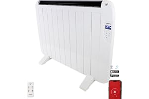 YOEVU - Emisor Térmico Wifi 1500W de Aluminio | Control por Voz y App Móvil | Bajo consumo, Silencioso y Programable | Ideal para Estancias Medianas | Blanco