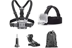 TEKCAM Harnais de Poitrine Harnais de Tête Sangle Torse Réglable Compatible avec Gopro Hero 12/11/10/9/GOOKAM/Jadfezy/Dragon Touch/Apexcam/Piwoka, Caméra d'action Accessoires