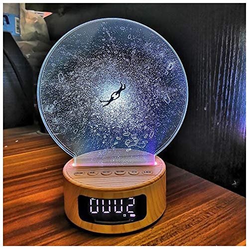 Preisvergleich Produktbild FHGH Bluetooth-Lautsprecher, dekoratives 3D-Umgebungslicht, inneres geschnitztes LED-Nachtlicht, kreative sternenklare Bluetooth-Lautsprecher-Tischlampe