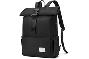 YTL Rolltop Wasserdicht Rucksack für Damen & Herren,mit Laptopfach für 17 Zoll,Groß Elegantrucksack Rucksäcke Daypack für Radfahren,Reisen,Tasche für Schule, Uni Gürteltasche