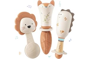 VANPLAY Giochi Neonato 0-3 Mesi Sonaglio Neonato 0-3 Mesi Massaggia Gengive Neonati Giochi Montessori Giochi Sensoriali Regalo (3 pezzi)