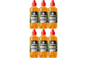 OAXYS Gel de Bioalcochol Carcoa - Especial para Fondue, Grills de Mesa, Wok y Encendido de Chimeneas. Sin Olor. 500 ml. (6)