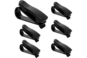 FL HUA 6 Pcs Sunglasses Holder for Car, Car Glasses Holder Sun Visor Clip Black, Car Sunglasses Holder Clip Car Dashboard Glasses Holder for Glasses, Cards and Notes