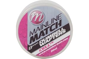 Mainline M3106 Match Dumbell Wafters 8 mm 50ml White Cell Match Fishing Wafter Hook Bait Hookbaits