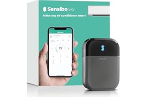 Sensibo Sky -Contrôleur intelligent sans fil pour climatiseur. Installation facile. Confort optimal. Efficacité énergétique. Appli pour contrôle Wifi auto du thermostat. Compatible Google, Alexa, Siri