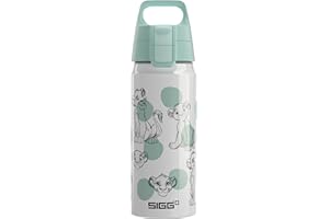 Sigg WMB ONE Disney Simba y Nala Blanco Cantimplora infantil (0.6 L), cantimplora hermética sin sustancias nocivas, botella de aluminio ligera fabricada en Suiza