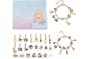 AVVIKRO 2025 Taylor Christmas Advent Calendar Bracelets, 24 Days Christmas Advent Calendar Countdown Calendar Gift for Music Lovers,Fans,Girls and Friends-TS DIY Bracelets Kit Vacation Gifts Idea(TS)