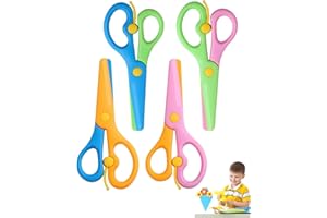 MYGLOAR Lot de 3 Ciseaux de Sécurité, Mini Kids Convient aux Jeunes Enfants,10,7cm Plastique PP Ciseaux à Papier pour Enfants d'âge Préscolaire,Pour les à Partir de 2 ans
