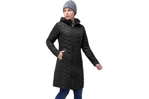 33,000ft Doudoune à Capuche Imperméable Femme matelassé léger Veste matelassée imperméable d'hiver avec capuche Thermolite Veste d'extérieur longue