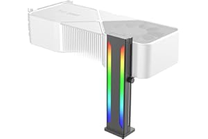 MIWATT DS Black RGB Graphics GPU Support Bracket, Single Slot, Video Holder With 5V 3PIN ARGB LED, Anodized Aerospace Aluminum (H Series)