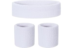 ONUPGO Lot de 1 Bandeau de Sport en Coton pour Enfant (1 Bandeau + 2 Poignets)