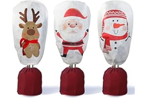 DEWUR 3er-Set 70g/m² Winter-Deko-Vlieshaube 90x110cm Winterschutz für Kübelpflanzen Pflanzen, Frostschutz Pflanzen Winter Jutesack Pflanzenabdeckung Pflanzenhauben für Olivenbaum Palmen (Weiß)