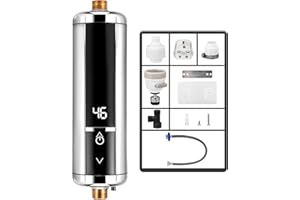 LIFEJXWEN Durchlauferhitzer Elektrisch, 220 V 3500 W Mini-Durchlauferhitzer, Intelligenter Durchlauferhitzer mit Temperaturanzeige, Geeignet für Badezimmer, Küche