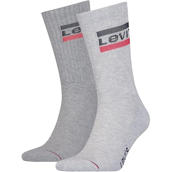 Levi's Unisex Classic Crew Socken – 2er Pack, Baumwolle, Mit Verstärkten Fersen & Zehen