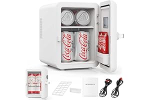 DSOON 4L Portable Mini Fridge with UK Plug, Quiet Compact Small Refrigerator, AC/DC Cooler & Warmer for Skincare, Drinks, Food, Bedroom, Office, Car, Dorm, Travel