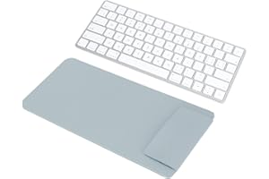 Zunate Pokrowiec na klawiaturę, pokrowiec na klawiaturę ze skóry PU, etui podróżne 30 x 14 x 1 cm, bezprzewodowa klawiatura, torba podróżna, na klawiaturę Magic Keyboard 2 (jasnoniebieski)