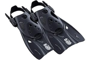 Tusa Sport UF-0103 Short Snorkeling Fins - Size & Colour Choice (Black, L (UK 6-11))