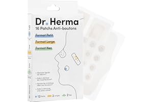 Dr. Herma - Patch Anti Acne et Boutons Invisible Multi Format - 16 Patchs - Efficacité en 6 à 8h - Traitement Dermatologique de l’Acné avec Acide Salicylique, Hydrocolloïdes et Huile d’Arbre à Thé