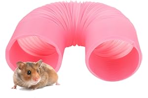 HAPIVIDA Tubo de Hámster Túnel Extensible de Plástico para Juegos de Animales Pequeños Juguetes Divertidos para Conejillos de Indias Chinchillas Ratas Y Conejos Enanos Hurones(Rosado)