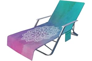 SURAKEY Pokrowiec na krzesło plażowe, ręczniki do opalania z kieszeniami, na basen, leżak, pokrowiec na leżak, na zewnątrz, patio, krzesła basenowe, pokrowiec na krzesło do opalania, koc na plażę, do hotelu,