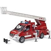 bruder BR02673 Mercedes Benz Sprinter Merdıvenlı İtfaiye Aracı | 1:16 &ouml;l&ccedil;eği, dahil. piller (3xlr44), Almanya'da &uuml;retilmiştir