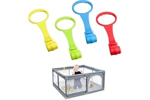 EUYKQNOI maniglie per box bambini Anelli Box Bambini,4 Pezzi Anelli per Culla Anelli Lettino Aiuta i Bambini Maniglie Box Bambini Aiuta il Bambino Ganci Box Bambini a Imparare a Stare in Piedi