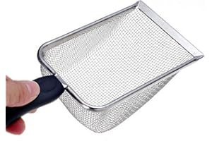 LEMOONER Katzenstreuschaufel aus Metall, Kotschaufel aus Metall mit Komfortgriff, Metallsieb mit tiefer Schaufel für Katzen, Hunde und Kaninchen, Streuschaufel aus feinem Sand für die Katzentoilette, Streuscha